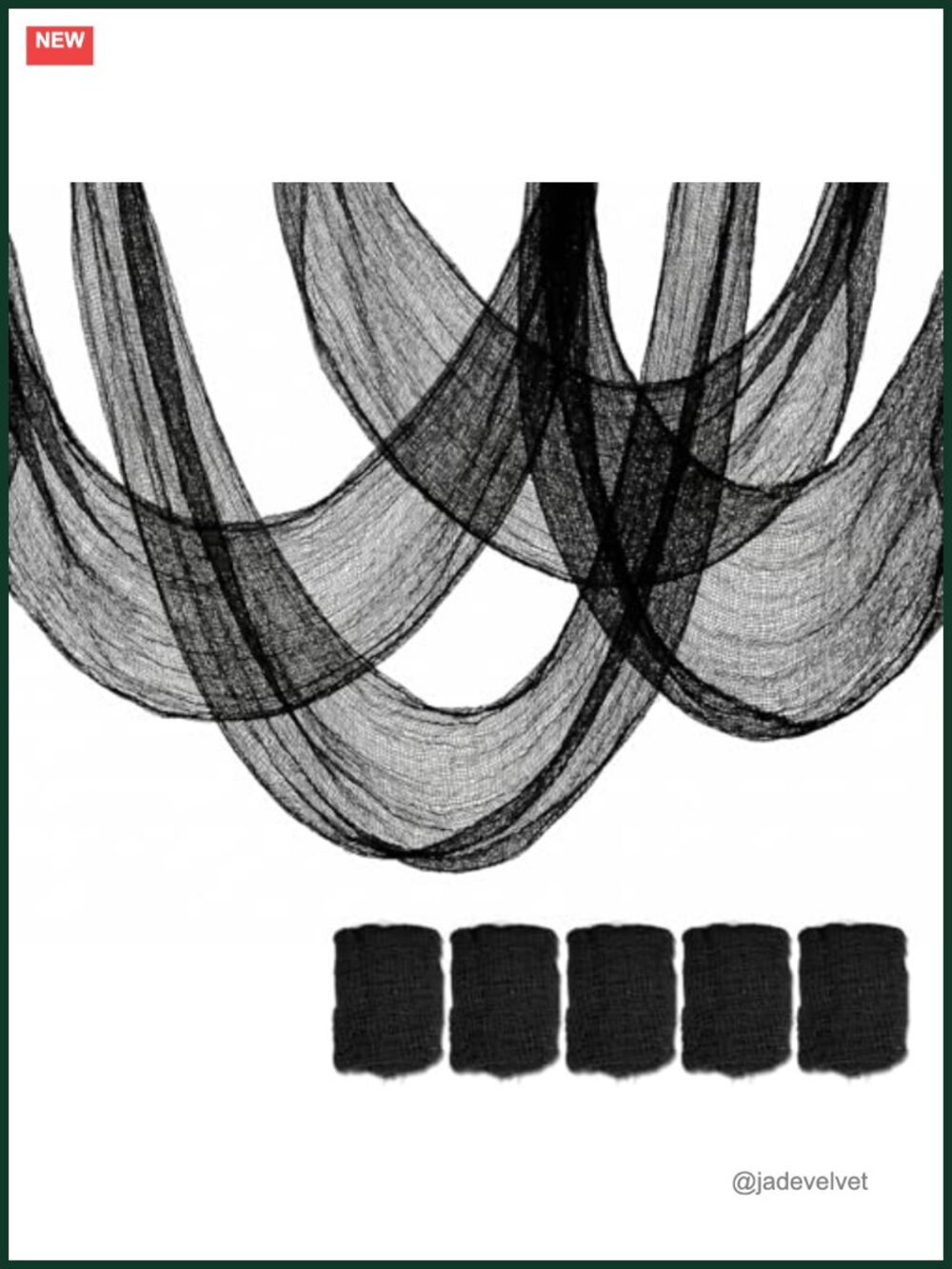 Halloween Creepy Cloth Decorations 5 Pack Stretchy Cotton Black